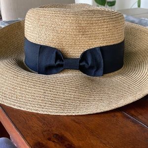 Floppy Sun Hat with Black Ribbon Bow